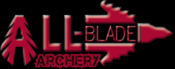 All-Blade Archery logo with stylized arrowhead design in red and black